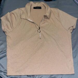 Coffee beige blouse super soft never worn size XL